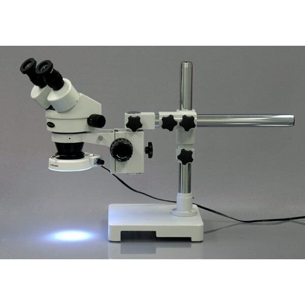 7X-45X Stereo Zoom Microscope On Boom Stand With 80 LED Light